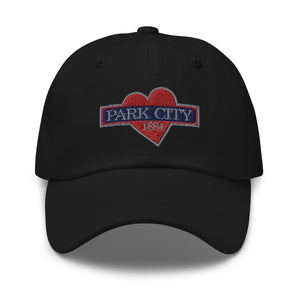 PARK CITY LOVE WHERE YOU LIVE HEART Ski Ride Live Dad hat