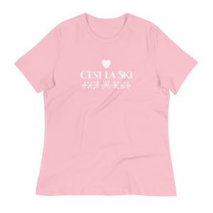 LADIES PC❤️BC PARK CITY C'EST LA SKI - Ladies Women's Relaxed Cozy Comfy T-Shirt