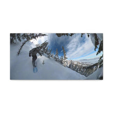 PARK CITY CONDOR WOODS POWDER Freeride Snowboard Canvas Print by Haute Cloud