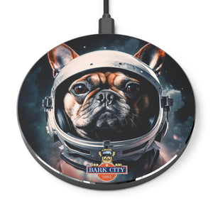 WIRELES IPHONE BARK CITY IS CALLING AND I'M "SPACED OUT" Wireless Phone Charger Pug Wonder Park City Utah Mountain Space Station NASA Approved