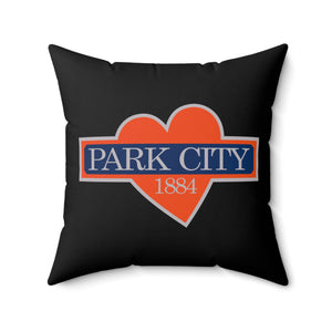 PARK CITY LOVE WHERE YOU LIVE Heart Moose Spun Polyester Square Pillow Decor