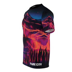 FUTURE PARK CITY ALLUME Ultra comfortable microfiber custom art sublimation print ski snowboard t-shirt