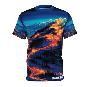 FANTASY PARK CITY T-SHIRT ALPINE - Step into the Future of a LIFE Elevated in this Visionary World of Mountain Adventure and Fantasy. Original Park City Utah Designed Custom Unisex T-shirt - Ski Skiing Wasatch Nature Discovery