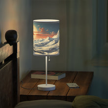 PARK CITY MOUNTAIN VISION - Elevate ambiance with our Park City FutureScape Awesome Mountain Art Ski Nightstand Lamp transports you to a Park City of the Future with a warm glow creates a cozy skiing vibe. Experience the mountain magic! Home Decor