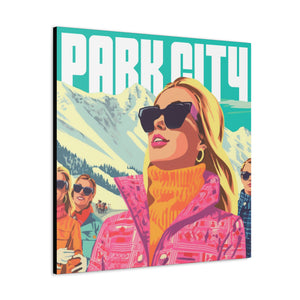 "AUX CIEL" Park City APRES SKI CHALET POP ART Canvas