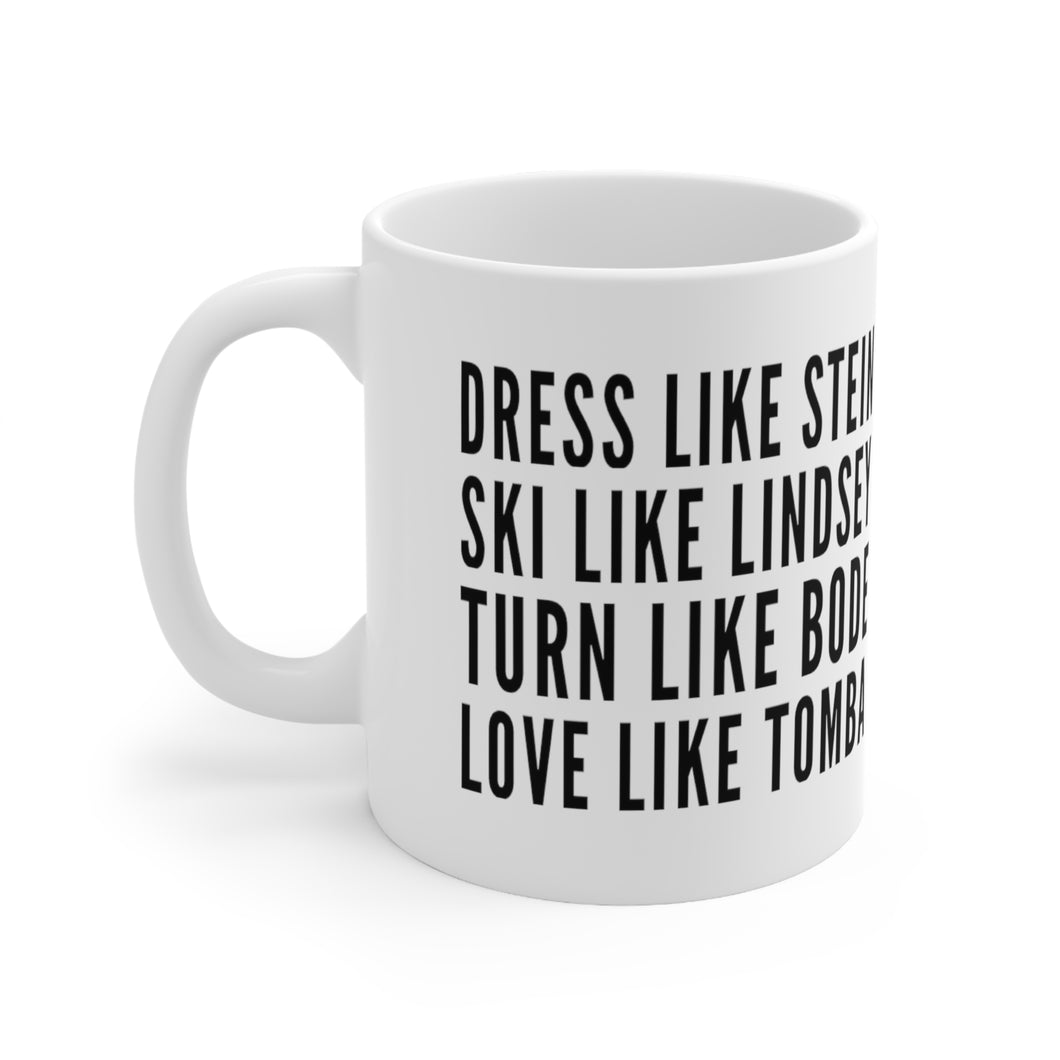 DRESS LIKE STEIN Park City Heroes Champions Ski Legends Olympic Ceramic Coffee Tea Beverage Mug 11oz