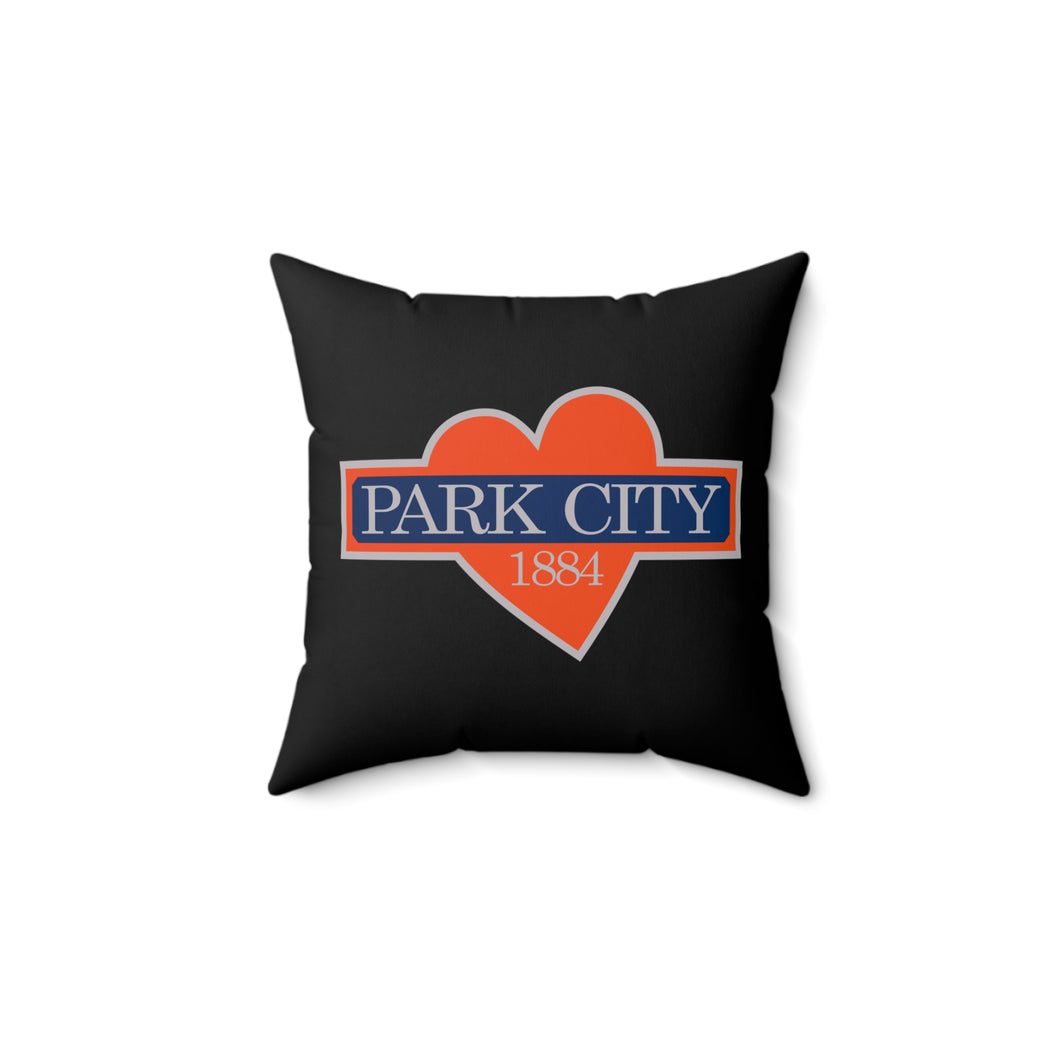 PARK CITY LOVE WHERE YOU LIVE Heart Moose Spun Polyester Square Pillow Decor