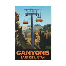 PARK CITY CANYONS ORANGE BUBBLE EXPRESS Chairlift Classic Pop Art Style Canvas Utah Ski Skiing Decor Poster by Haute Cloud