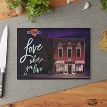 PARK CITY LOVE WHERE YOU LIVE Gourmet Glass Cutting Board Chef Cuisine Culinary Gourmet Gourmande Maison Chalet Main Street USA