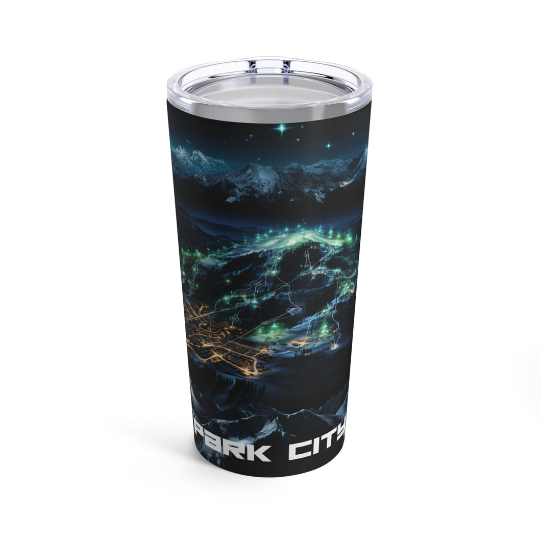 COFFEE TEA PARK CITY MOUNTAIN NIGHTS Perfect Tumbler : Unlock Daily Inspiration with a Park City Mountain Ski Original Tumbler - Mountain Art, Hot & Cold, Eco-Friendly, Office & Travel Use - Elevate Your Life!