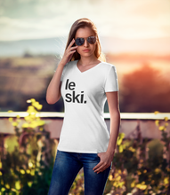 PARLEZ VOUS LE SKI COURCHEVEL Park City Sister City Women's short sleeve t-shirt Blanc