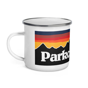PARK CITY UTAH ALPENGLOW LIFE JAVA Coffee Tea Whiskey Ski Enamel Mug