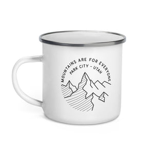 PARK CITY UTAH MOUNTAINS ARE FOR EVERYONE 💓 Apres Ski Coffee Tea Whiskey Enamel Camping Mug