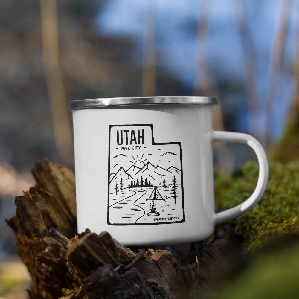 PARK CITY BEST CITY UTAH STATE Coffee Tea Whiskey Enamel Ski Mug